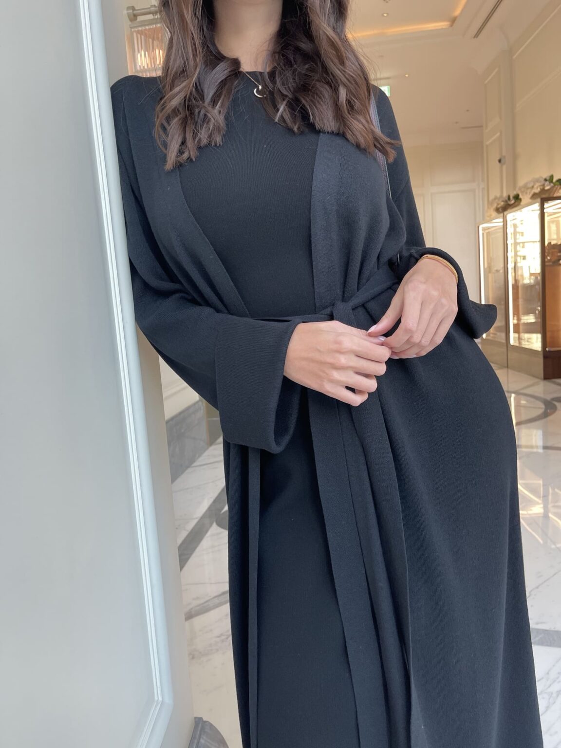 Bagira lange schwarze Strickjacke