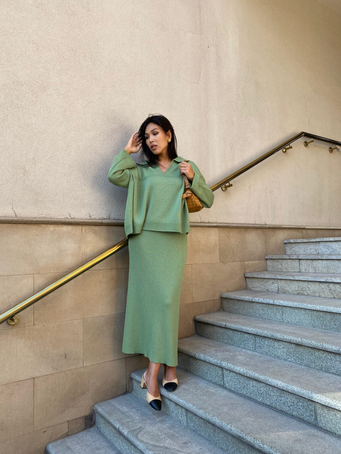 Andrea grüner Pullover