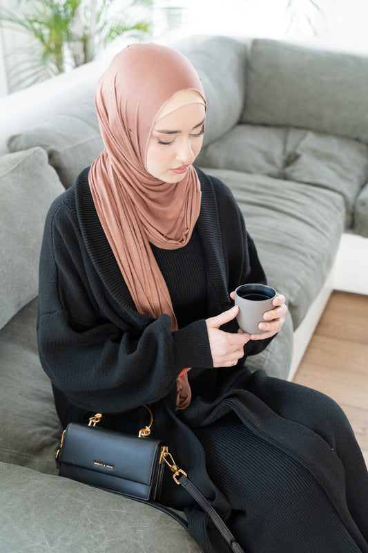 Long black coat cardigan