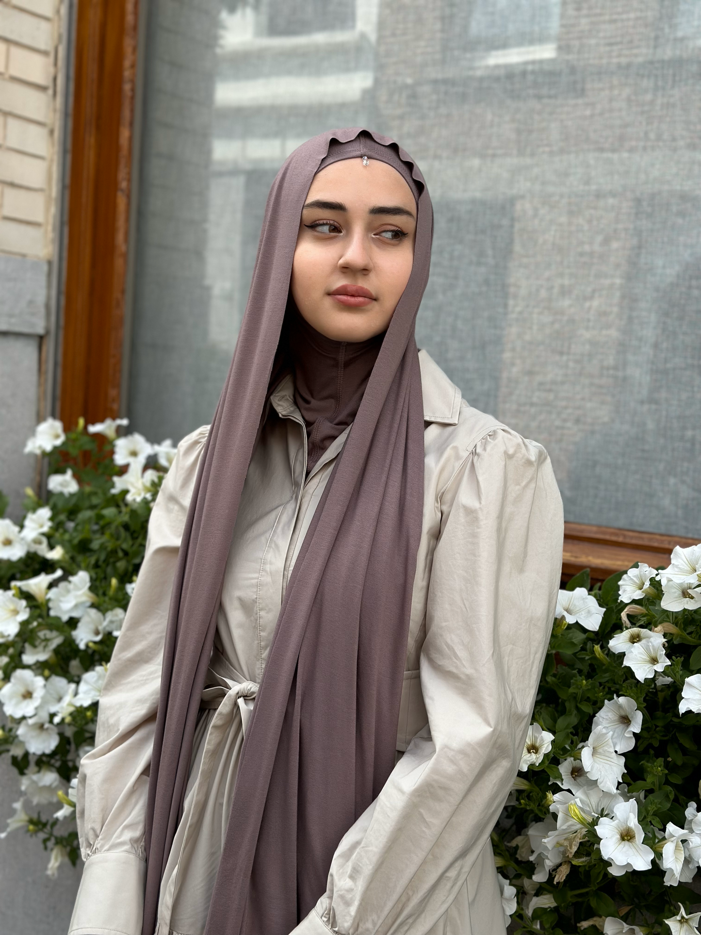 Set - classic balaclava with bead and scarf