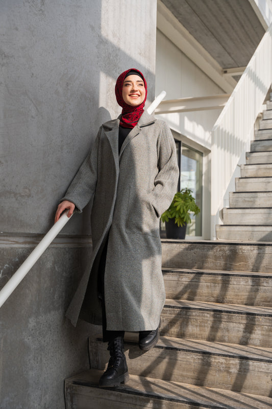 Long gray cardigan