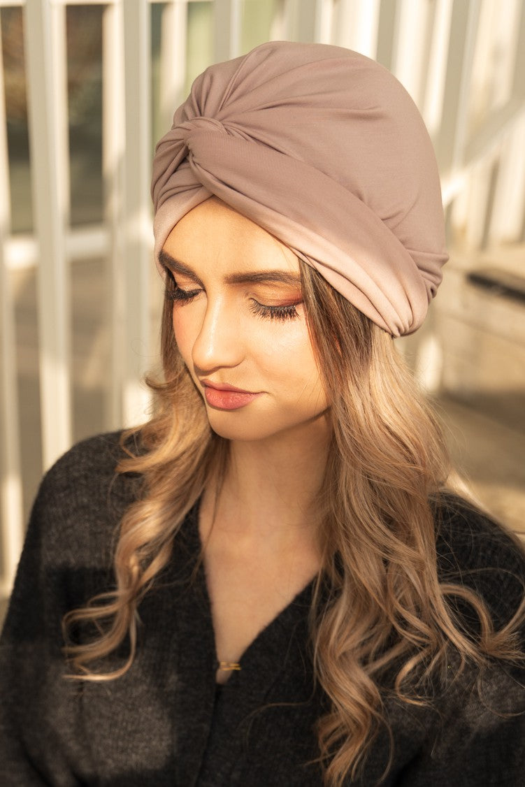 Cocoa slip-on turban